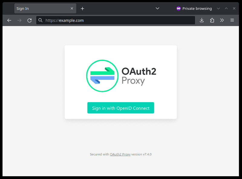 The OAuth2 Proxy sign_in page. A screenshot showing the OAuth2 Proxy sign_in page.